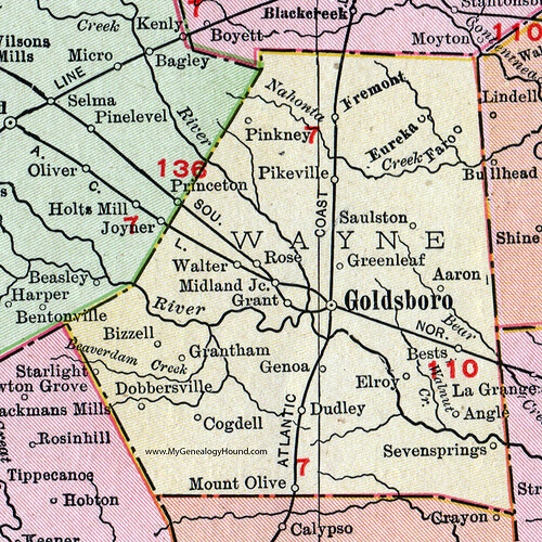 NC-Wayne-County-North-Carolina-1911-Map-Rand-McNally